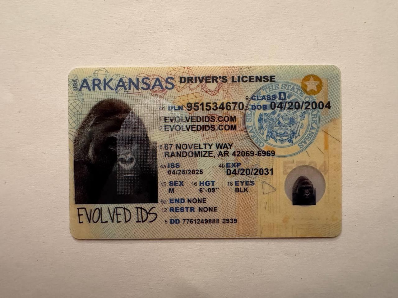 AR Fake ID Front