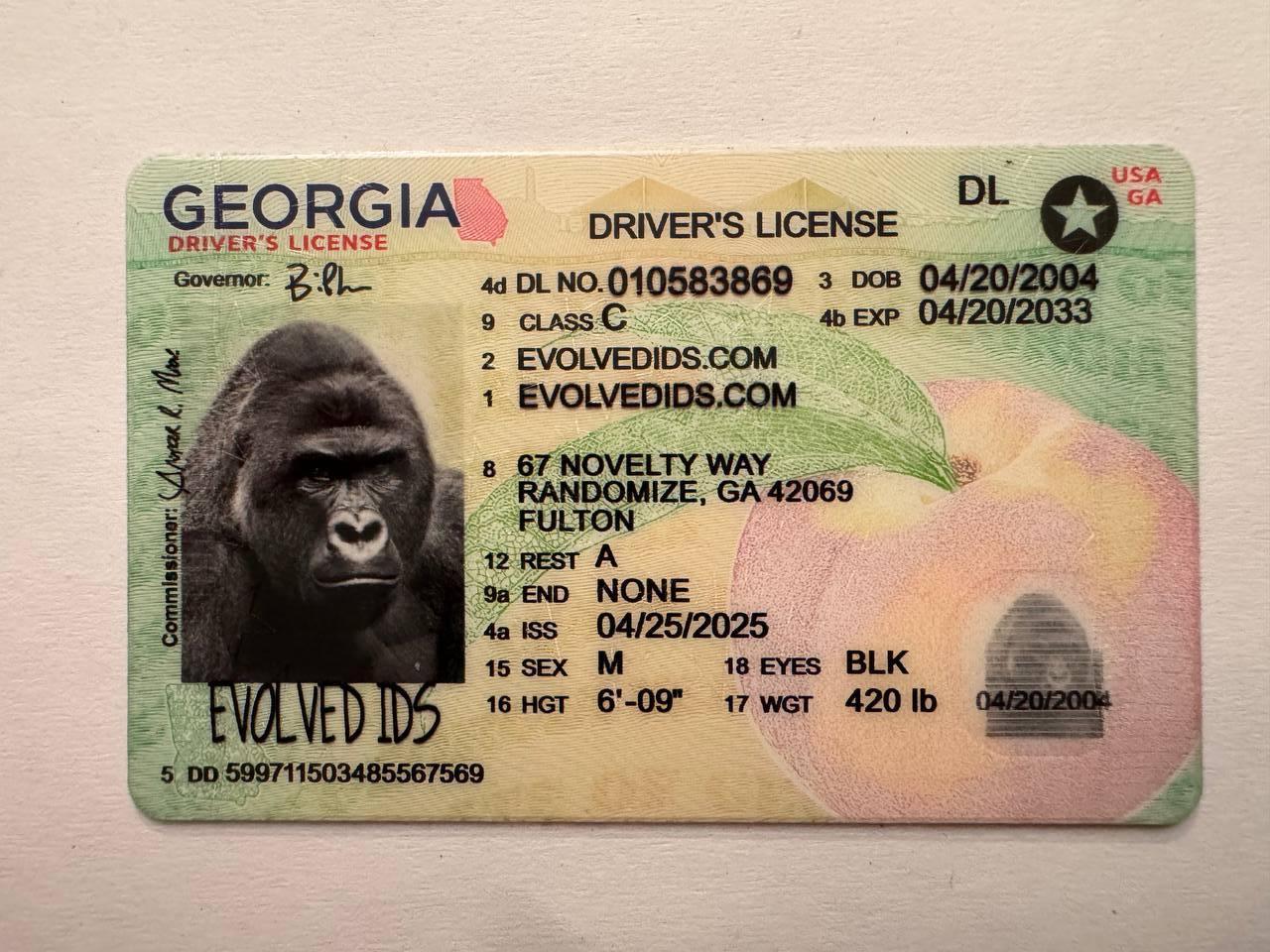 GA Fake ID Front