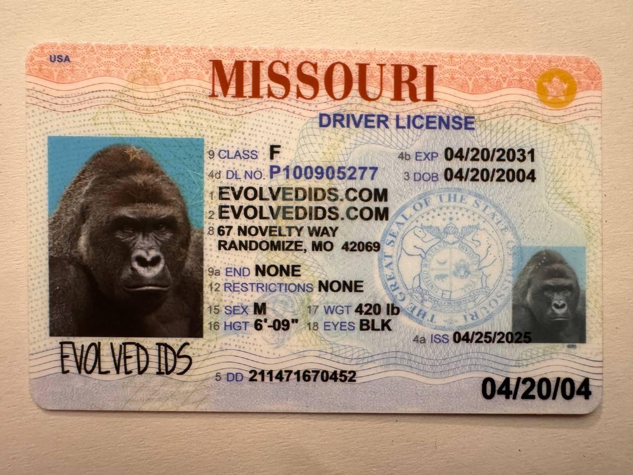MO Fake ID Front