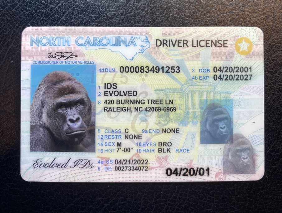 North Carolina Fake ID Front