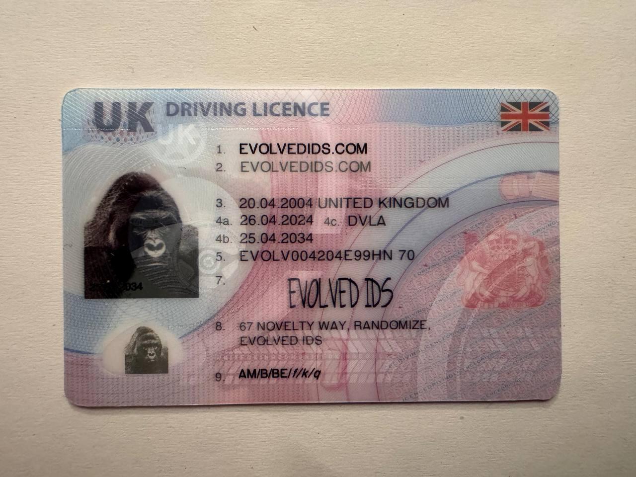 UK Fake ID Front
