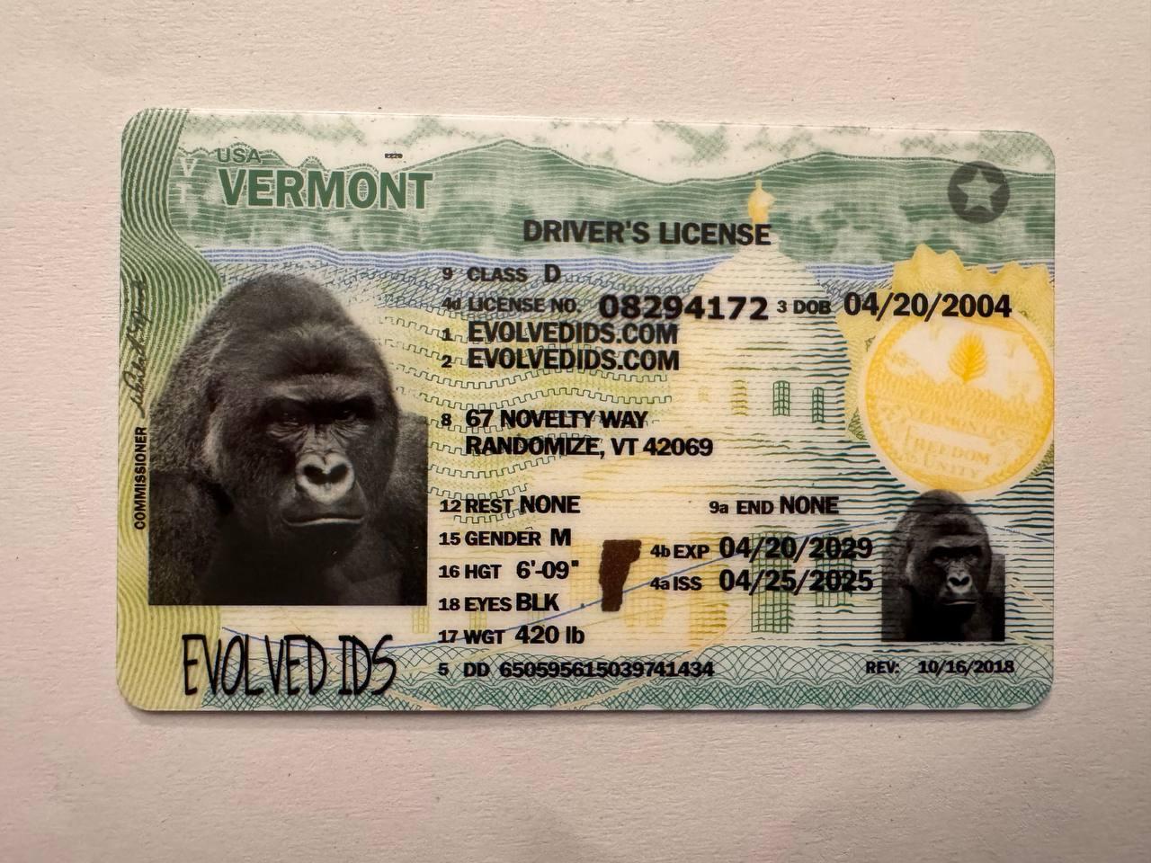 VT Fake ID Front