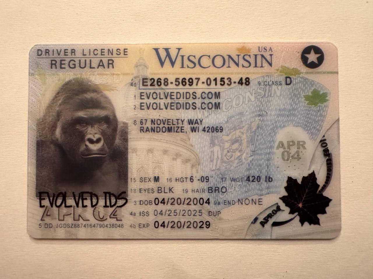 WI Fake ID Front